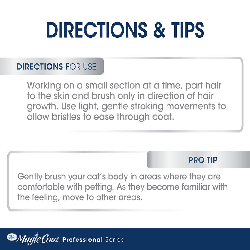 Four Paws Magic Coat Professional Series Cat Slicker Brush for Medium or Long Coats - Gently Removes Excess Hair, Stimulates Natural Oils, Ideal for Cats and Kittens, Lightweight Wood Handle - Image 4