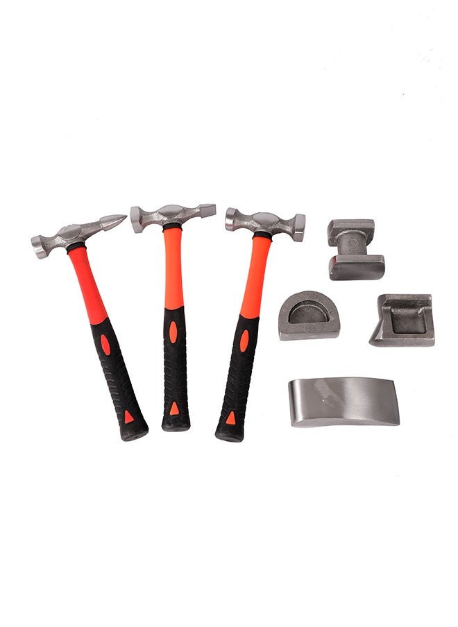 LAWAZIM 7-Piece Forged Heavy Duty Auto Body Hammer and Dolly Kit  - Image 1