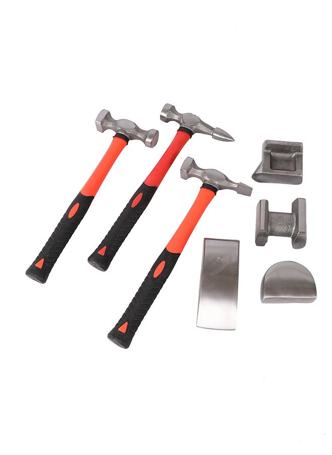 LAWAZIM 7-Piece Forged Heavy Duty Auto Body Hammer and Dolly Kit  - Image 2