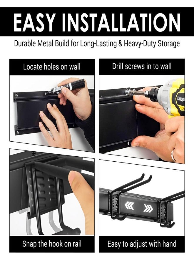 FELLER 9-Piece Garage Slatwall Hook Kit - 6 Double Utility Hooks + 3 Mounting Plates (16" O.C., 50" Total Width) - Extra Heavy Duty Slat Wall Hanger Holder Set for Tools - Image 5