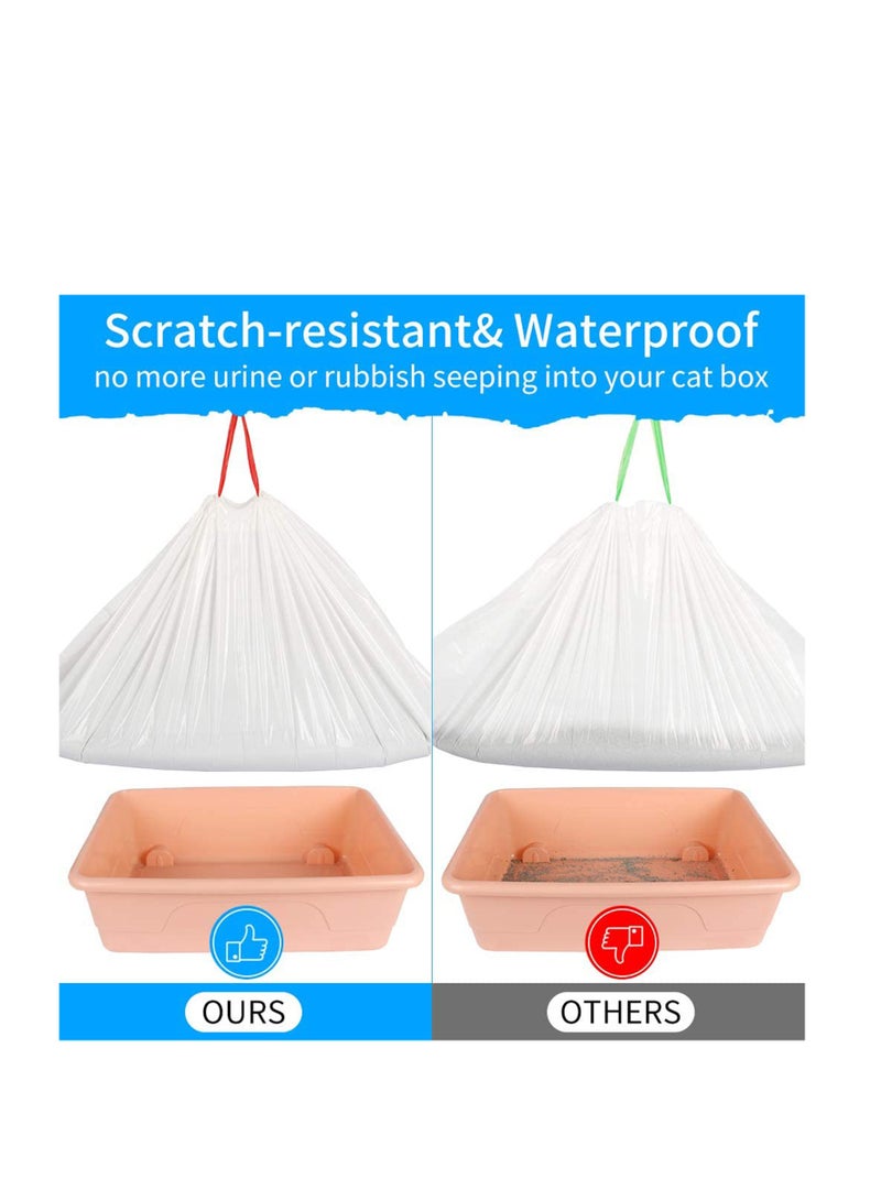 Excefore أكياس بطانة صندوق فضلات القطط، بطانة صندوق فضلات ثقيلة التحمل بحبل سحب Jumbo، أكياس صندوق فضلات سميكة جداً، بطانة صندوق فضلات قابلة للتحلل 31 بوصة × 17 بوصة 10 قطع - Image 3