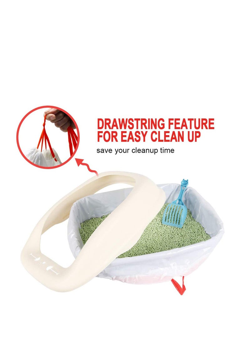 Excefore أكياس بطانة صندوق فضلات القطط، بطانة صندوق فضلات ثقيلة التحمل بحبل سحب Jumbo، أكياس صندوق فضلات سميكة جداً، بطانة صندوق فضلات قابلة للتحلل 31 بوصة × 17 بوصة 10 قطع - Image 4