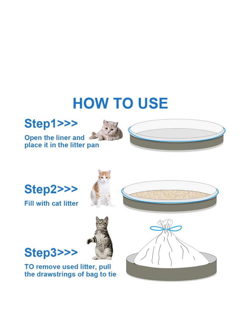 Excefore أكياس بطانة صندوق فضلات القطط، بطانة صندوق فضلات ثقيلة التحمل بحبل سحب Jumbo، أكياس صندوق فضلات سميكة جداً، بطانة صندوق فضلات قابلة للتحلل 31 بوصة × 17 بوصة 10 قطع - Image 5