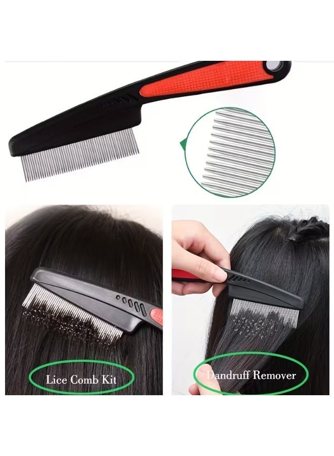 DubaiGallery High Quality Lice and Nit Removal Comb Tools with Double Sided Fine Teeth, Portable Compact Design, Durable Construction and Comfortable Grip for Efficient Hair and Scalp Cleaning Routine - Image 2