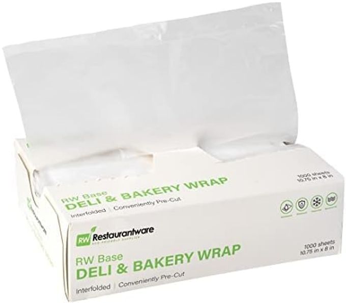Restaurantware-RW Base 10.75 x 8 Inch Plastic Deli Sheets, 1000 Interfolded Butcher Plastic Wraps - Pre-Cut, Disposable, Clear Sandwich Wrap Sheets, Microwavable, Freezable