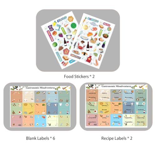 GoShambar Recipe Sorting Labels for Organizing Recipe Book, Stickers for Enrichment Kitchen Notes, Cookbook Index Tabs Labels - Image 2