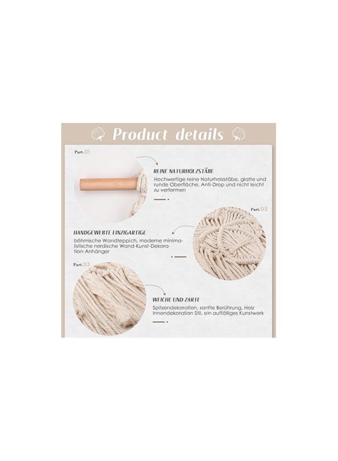 general Woven Tapestry Macrame Background Hanging Wall Art Decor Wall Decoration Boho Chic Home Decoration Apartment Living Room Decoration - Image 3