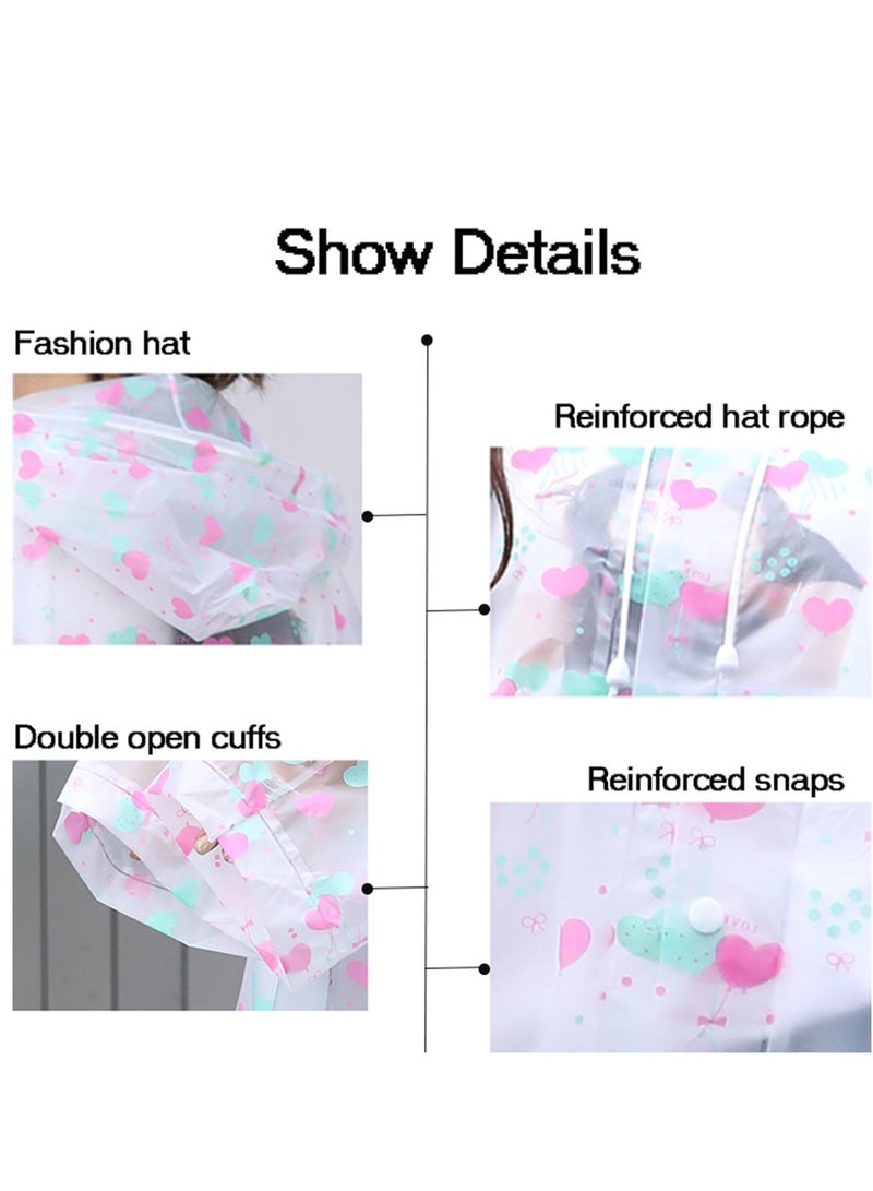 Suntown Rain Ponchos Raincoat EVA Waterproof Portable Rain Jacket Coats Camping Hiking Outerwear Reusable With Hoods and Open Sleeves for Adults Men Women - Image 3