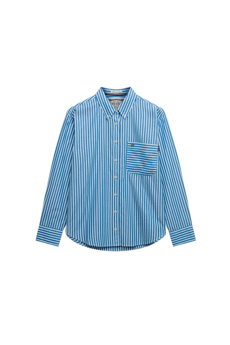 سوبر دراي Poplin Relaxed Long Sleeve Shirt