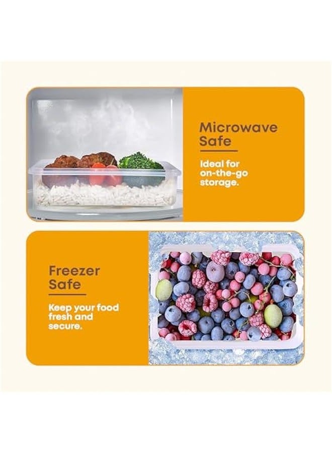 Beauenty 24-Pieces Airtight Food Storage Containers Set - BPA-Free PP Plastic, Snap Lock & Silicone Seal, Microwave & Freezer Safe, Leak-Proof for Grains, Fruits, Juices - Multi-Size - Image 4