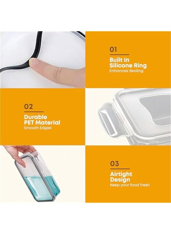 Beauenty 24-Pieces Airtight Food Storage Containers Set - BPA-Free PP Plastic, Snap Lock & Silicone Seal, Microwave & Freezer Safe, Leak-Proof for Grains, Fruits, Juices - Multi-Size - Image 3