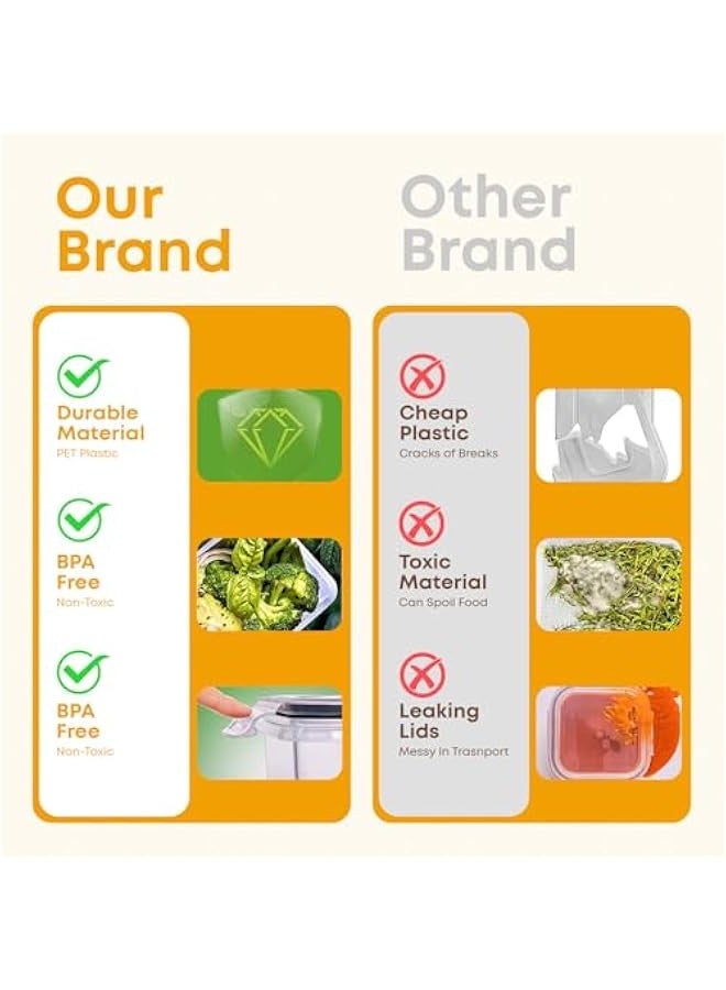 Beauenty 24-Pieces Airtight Food Storage Containers Set - BPA-Free PP Plastic, Snap Lock & Silicone Seal, Microwave & Freezer Safe, Leak-Proof for Grains, Fruits, Juices - Multi-Size - Image 5