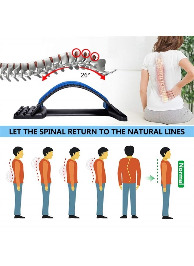 JUMPOW - Back Stretcher, Lumbar Back Pain Relief Device, Spine Board, Back Cracker, Multi-Level Back Massager Lumbar, Pain Relief for Herniated Disc, Sciatica, Scoliosis, Lower and Upper Back Stretcher Support - Image 1