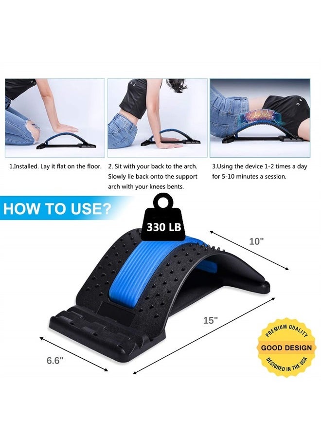 JUMPOW - Back Stretcher, Lumbar Back Pain Relief Device, Spine Board, Back Cracker, Multi-Level Back Massager Lumbar, Pain Relief for Herniated Disc, Sciatica, Scoliosis, Lower and Upper Back Stretcher Support - Image 1