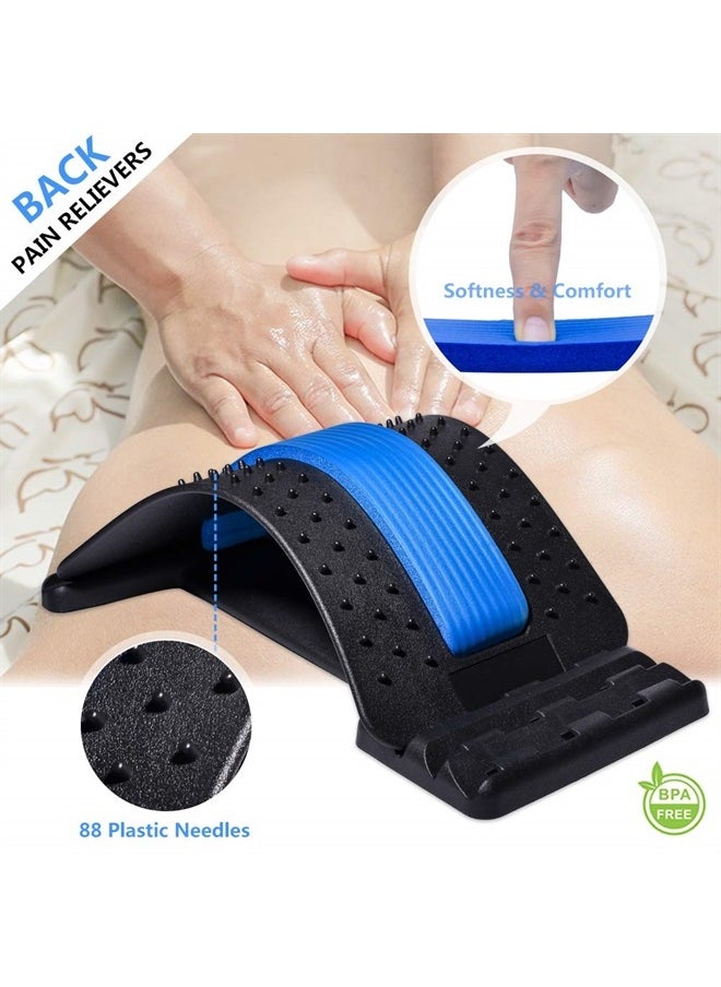 JUMPOW - Back Stretcher, Lumbar Back Pain Relief Device, Spine Board, Back Cracker, Multi-Level Back Massager Lumbar, Pain Relief for Herniated Disc, Sciatica, Scoliosis, Lower and Upper Back Stretcher Support - Image 1