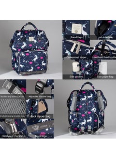 LEQUEEN Diaper Bag 7th edition Diamond - Navy unicorn  - Image 2