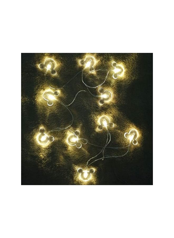 1.65 متر 10 لمبات LED إضاءة ليلية زخرفية كرتونية على شكل ميكي ماوس، مصباح رومانسي للديكور المنزلي الداخلي في غرفة النوم والحفلات والمهرجانات (ضوء أبيض دافئ) - Image 4