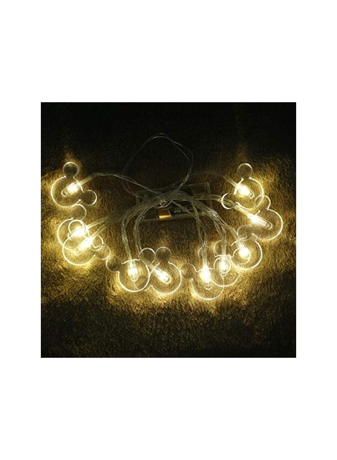 1.65 متر 10 لمبات LED إضاءة ليلية زخرفية كرتونية على شكل ميكي ماوس، مصباح رومانسي للديكور المنزلي الداخلي في غرفة النوم والحفلات والمهرجانات (ضوء أبيض دافئ) - Image 3