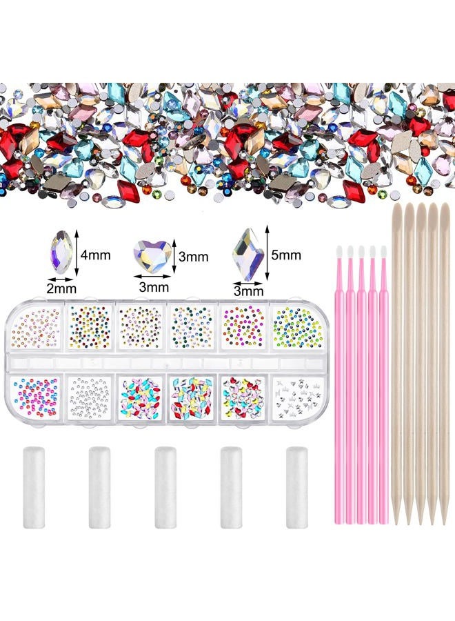 Sosation 377 Pieces Tooth Gem Kit Tooth Jewelry Kit DIY Fashionable Tooth Artificial Crystal Reflective Tooth for Halloween Christmas Teeth Party Decorations (Bright Style) - Image 2