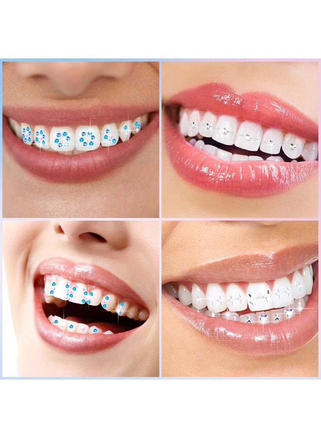 Sosation 377 Pieces Tooth Gem Kit Tooth Jewelry Kit DIY Fashionable Tooth Artificial Crystal Reflective Tooth for Halloween Christmas Teeth Party Decorations (Bright Style) - Image 4