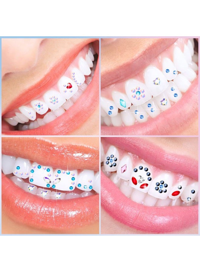 Sosation 377 Pieces Tooth Gem Kit Tooth Jewelry Kit DIY Fashionable Tooth Artificial Crystal Reflective Tooth for Halloween Christmas Teeth Party Decorations (Bright Style) - Image 3