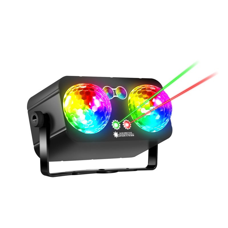 LED Stage Light 2 Head Sound Activated Strobe Light with Remote Control for Party KTV Bar DJ Disco Stage Lighting - Image 2