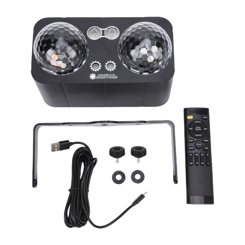 LED Stage Light 2 Head Sound Activated Strobe Light with Remote Control for Party KTV Bar DJ Disco Stage Lighting - Image 1