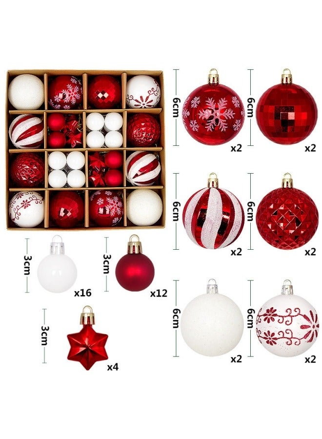 GGEROU 44Pcs Christmas Ball Ornaments Christmas Baubles Shatterproof Christmas Tree Balls Ornaments Hanging Decoration Assorted Ornament - Image 2