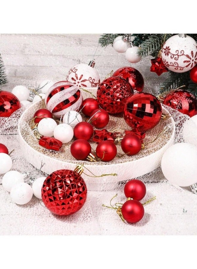 GGEROU 44Pcs Christmas Ball Ornaments Christmas Baubles Shatterproof Christmas Tree Balls Ornaments Hanging Decoration Assorted Ornament - Image 3