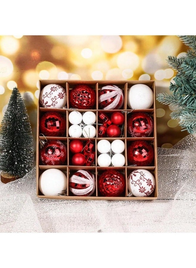 GGEROU 44Pcs Christmas Ball Ornaments Christmas Baubles Shatterproof Christmas Tree Balls Ornaments Hanging Decoration Assorted Ornament - Image 1