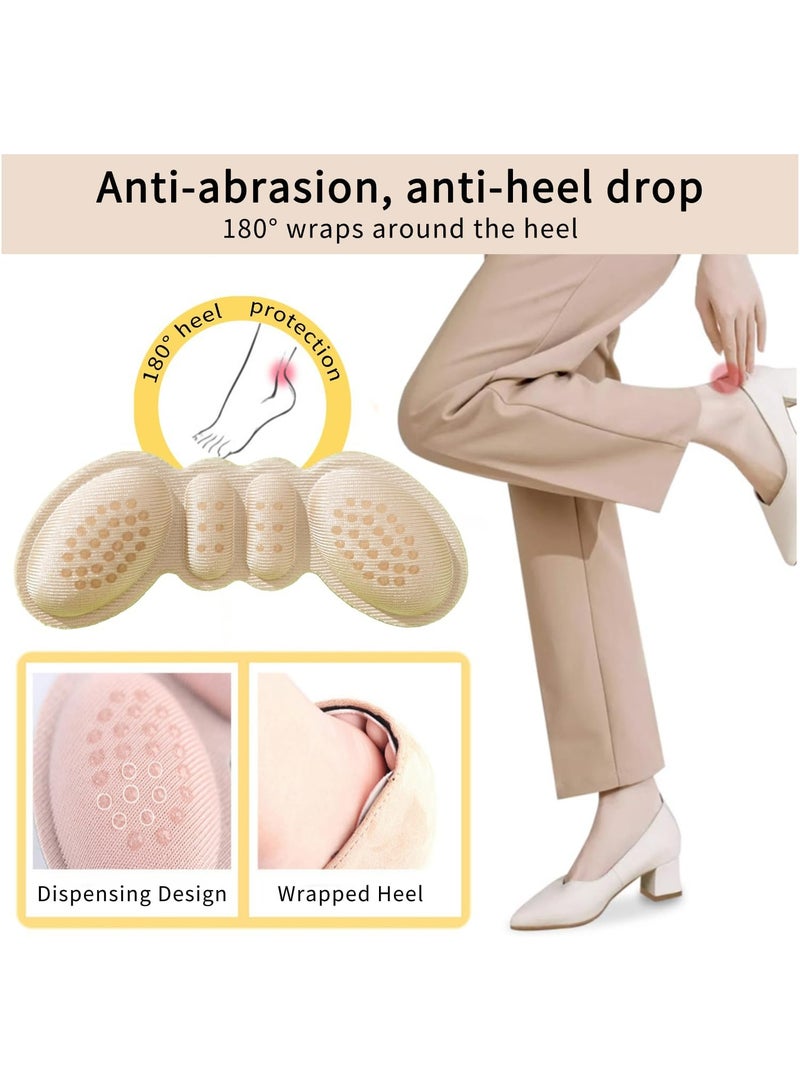 أوزيغالور 4 أزواج من لصقات الكعب، مانعة للانزلاق والتآكل للأحذية (بيج وأسود) - Image 2