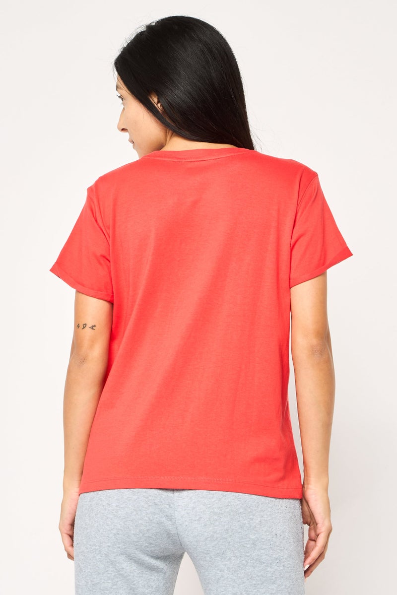 DKNY Sport Women Sportswear Fit Short Sleeves Outdoor T-Shirts, Red - Image 4
