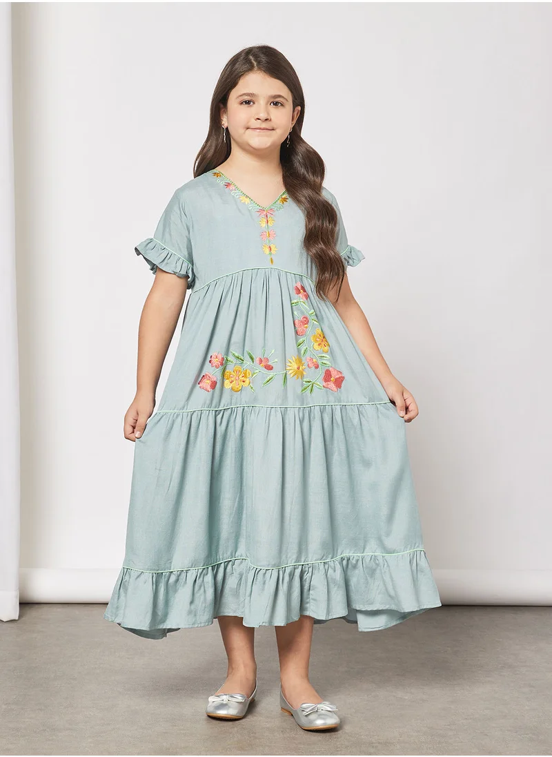 HANA & SARA Kids Embroidered Jalabiya