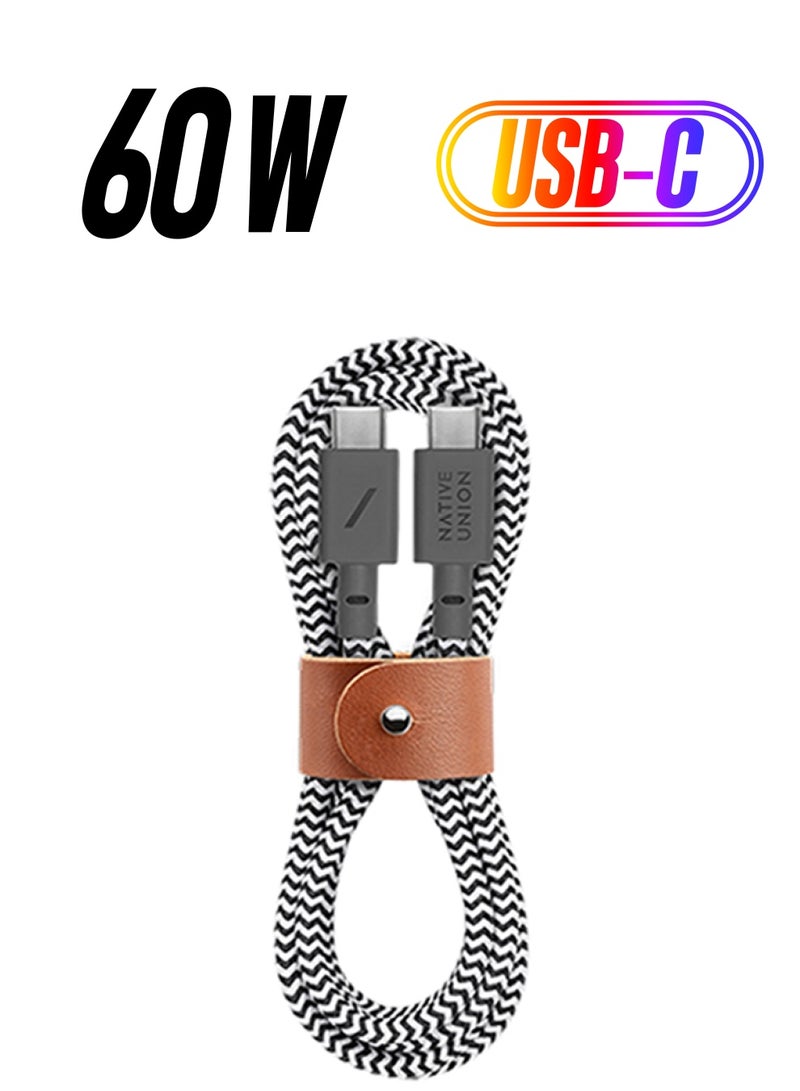 ناتيف يونيون كابل شحن برو من USB-C إلى USB-C قبعة بنقش حمار وحشي - Image 1