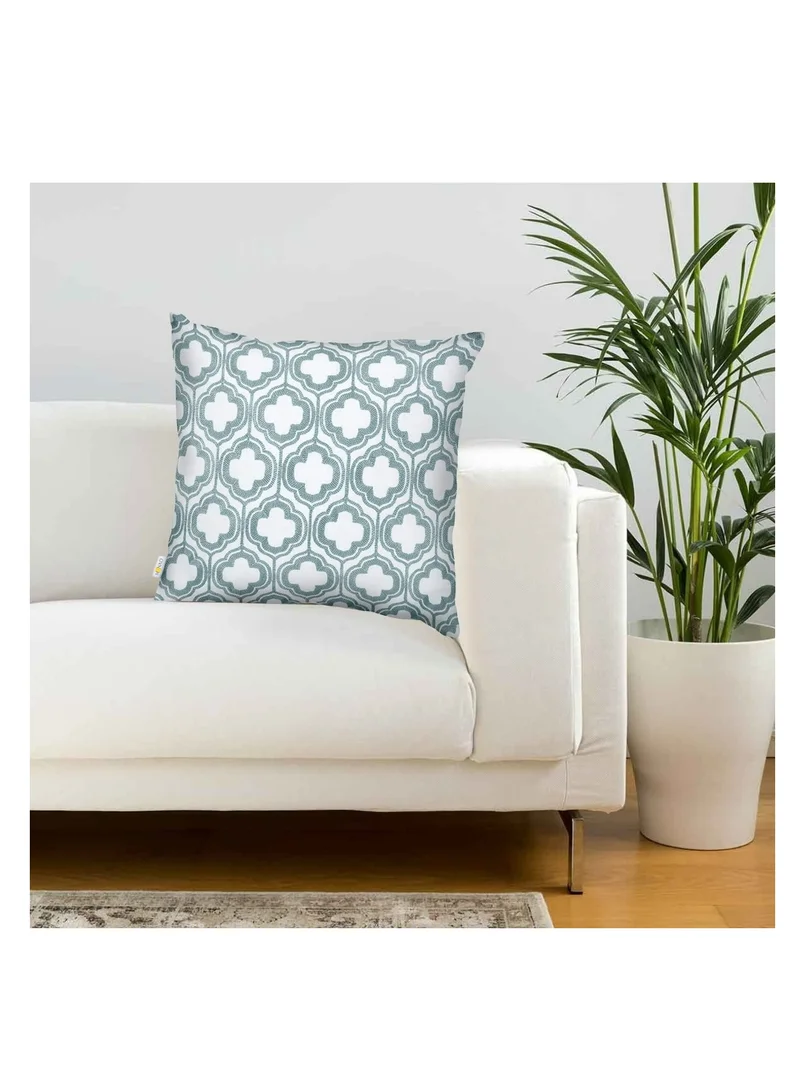 Donetella Decorative Embroidered Cushion Cover Blue/White 45x45Cm (Without Filler)