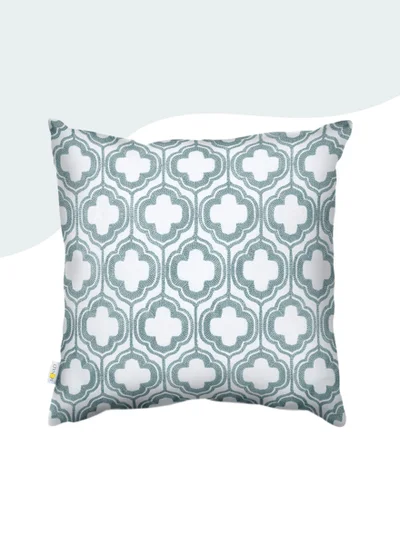 Donetella Decorative Embroidered Cushion Cover Blue/White 45x45Cm (Without Filler)
