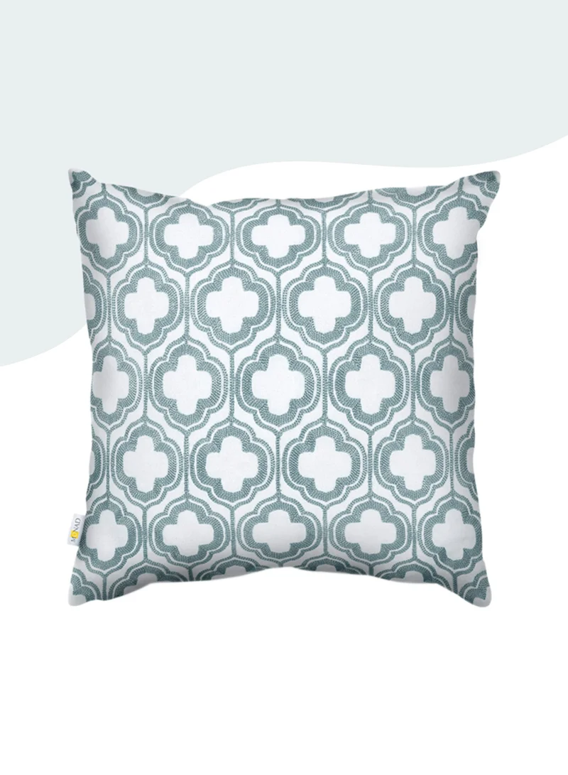 Donetella Decorative Embroidered Cushion Cover Blue/White 45x45Cm (Without Filler)