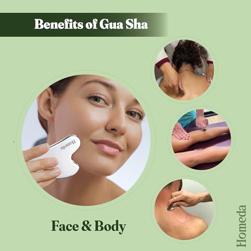 Homeda Stainless Steel Gua Sha for Face, Guasha Stone for Face Massage Tool, Metal Gua Sha Stone, Gusha, Gaushala, Gosha for Men Yoga, Face Massager Tools for Women Skincare, Facial Shaper (1 Piece) - Image 3