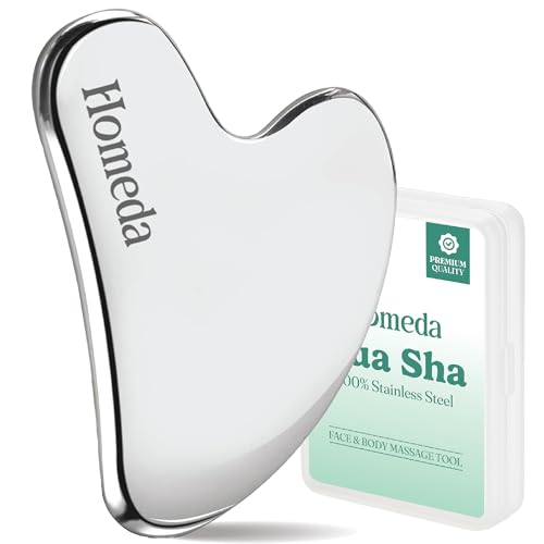 Homeda Stainless Steel Gua Sha for Face, Guasha Stone for Face Massage Tool, Metal Gua Sha Stone, Gusha, Gaushala, Gosha for Men Yoga, Face Massager Tools for Women Skincare, Facial Shaper (1 Piece) - Image 1