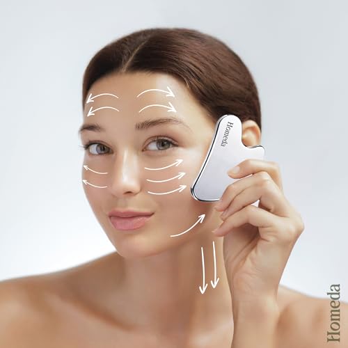 Homeda Stainless Steel Gua Sha for Face, Guasha Stone for Face Massage Tool, Metal Gua Sha Stone, Gusha, Gaushala, Gosha for Men Yoga, Face Massager Tools for Women Skincare, Facial Shaper (1 Piece) - Image 5