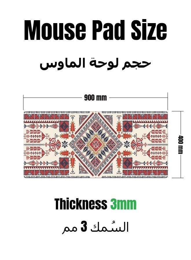 Woven Diamond Geometric Large Gaming Mouse Pad 900×400mm, Non-Slip Rubber Base With Stitched Edges, Desk Keyboard Mat - Image 2