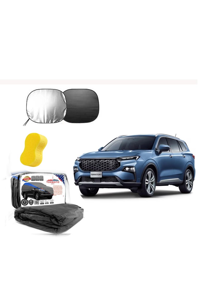 TORONTO Waterproof Car Body Cover for Ford Territory (2020–2024) – All-Weather Protection | Dustproof, UV-Resistant, Heat Shield with Mirror Pockets & Wind Straps | Outdoor & Indoor SUV Cover UAE - Image 1