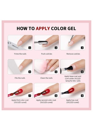 Gel Nail Polish 11 ml Long Lasting, Chip Resistant, Requires Drying Under UV LED Lamp (Red Carpet) - view 3
