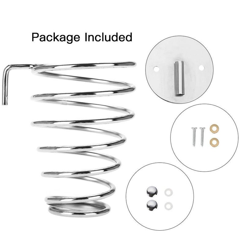 ZJchao Spiral Blower Stand, Spring Wall Mounting Hair Dryer Hanging Rack, Stainless Steel Hairdryer Blowers Holder, Best Choice for Home Hair Salon Beauty Salon - Image 3