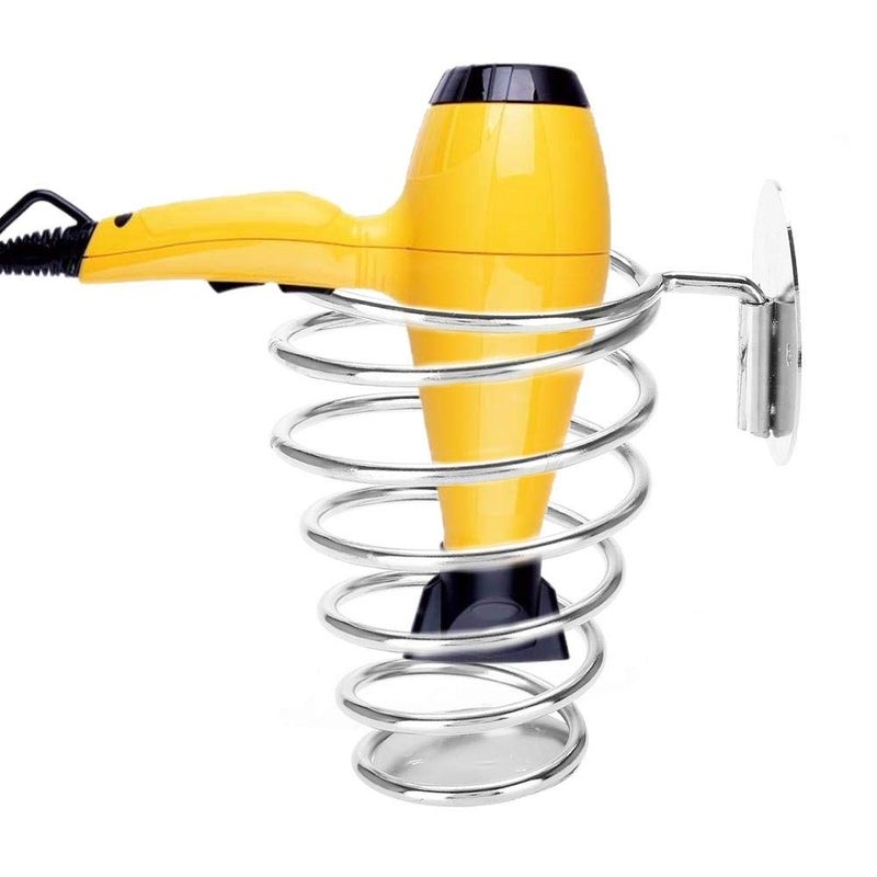 ZJchao Spiral Blower Stand, Spring Wall Mounting Hair Dryer Hanging Rack, Stainless Steel Hairdryer Blowers Holder, Best Choice for Home Hair Salon Beauty Salon - Image 1