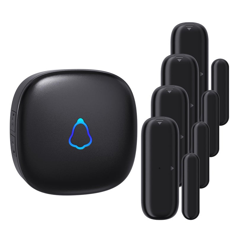 METAK Door Chime METAK Wireless Door Open Contact Sensor Alarm with 500 FT Range 58 Chimes and 5 Volume Levels for BusinessStoreHomeOffice When Entering 4 Transmitters 1 Plugin Receiver - Image 2