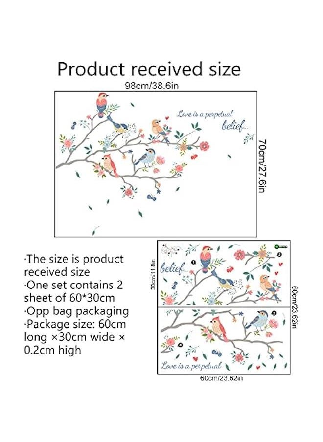 ملصق حائط بتصميم طيور كرتونية على فرع الشجرة واوراق خضراء وطيور طائرة، ملصق حائط فني من الفينيل لتزيين الحديقة وغرفة المعيشة وغرفة النوم والمطبخ وغرفة اللعب والحضانة - pzsku/Z6A56CF718BA6E95969D5Z/45/_/1728556650/12893826-b1c5-46e6-8b4e-ac591b82e086