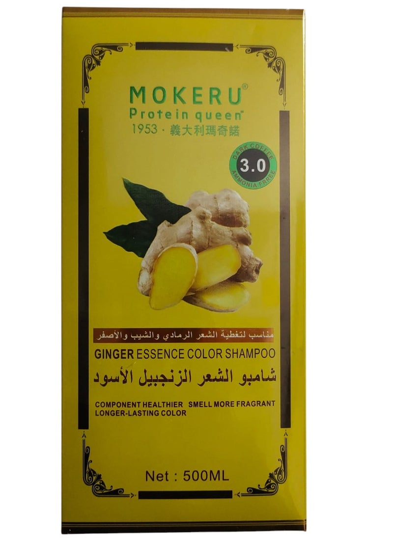 MOKERU - Ginger Essence Color Shampoo 500 ml  - Dark Coffee 3.0 - Image 1