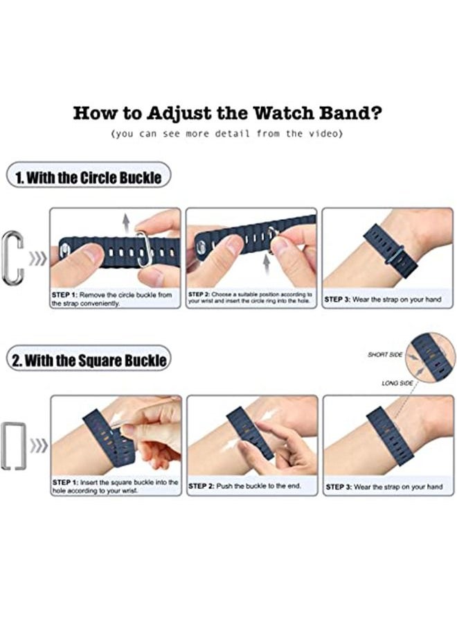 Ocean - 1 Piece Apple Watch Ocean Band 49mm 45mm 44mm 42mm Soft Silicone Loop Strap For iWatch Series Ultra/8/7/SE/6/5/4/3/2/1 Blue - Image 1