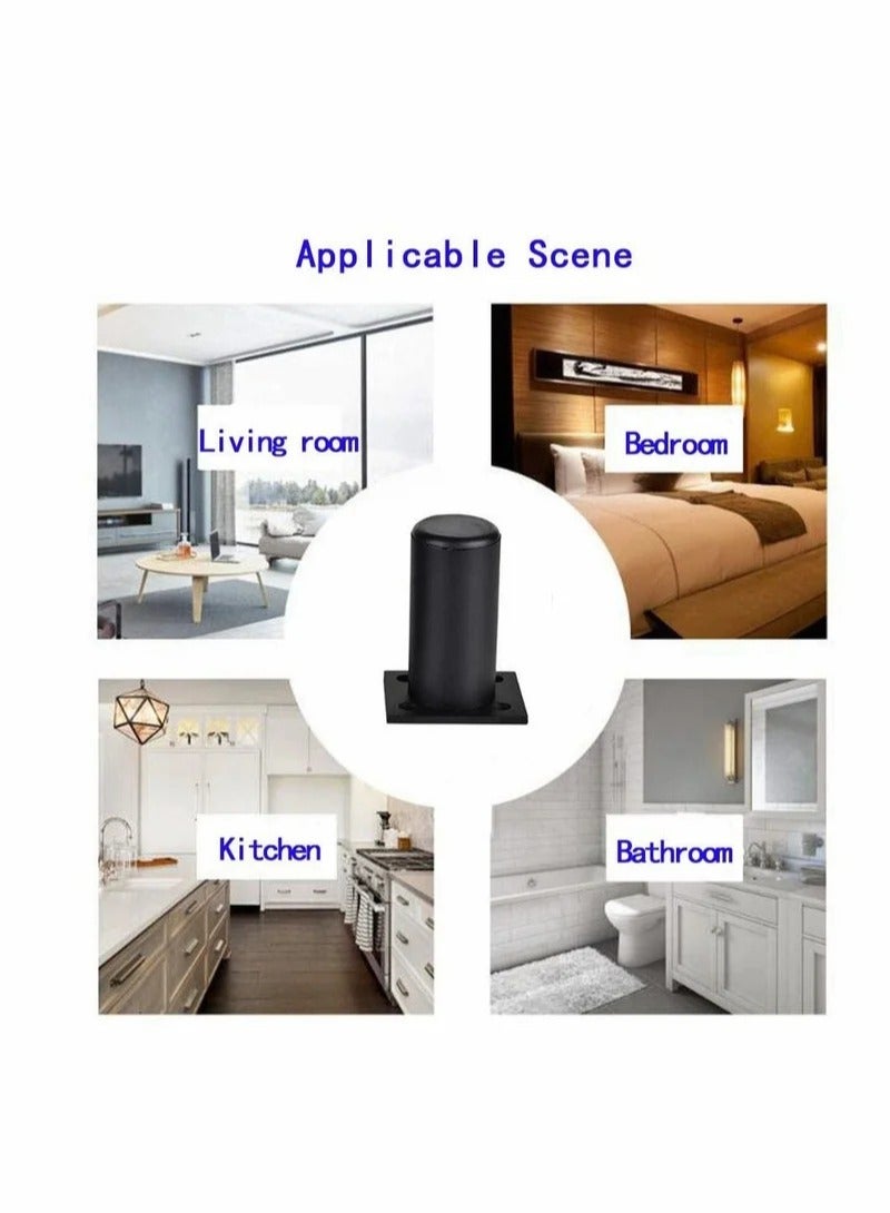 MIXDE 4-Pack Aluminum Alloy Furniture Cabinet Adjustable Feet Metal Round Sofa Bed Foot Legs Support with Screws, 3-Inch Height 1.5-Inch Diameter, Black - Image 3